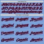 Light Blue Authentic Baseball Jersey - Custom Navy Red Design Custom Light Blue Navy-Red Authentic Baseball Jersey