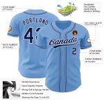 Light Blue Navy White Authentic Baseball Jersey - Custom Made Sportswear Custom Light Blue Navy-White Authentic Baseball