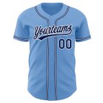 Light Blue Navy White Authentic Baseball Jersey - Custom Made Sportswear Custom Light Blue Navy-White Authentic Baseball