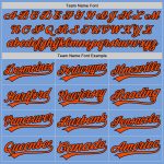 Custom Authentic Light Blue Orange-Black Baseball Jersey for Men Custom Light Blue Orange-Black Authentic Baseball Jersey
