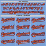 Custom Light Blue Orange-Royal Baseball Jersey - Authentic Team Apparel Custom Light Blue Orange-Royal Authentic Baseball