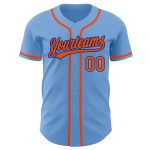 Custom Light Blue Orange-Royal Baseball Jersey - Authentic Team Apparel Custom Light Blue Orange-Royal Authentic Baseball