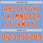 Custom Light Blue Baseball Jersey - Authentic Orange and White Design Custom Light Blue Orange-White Authentic Baseball Jersey