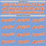 Custom Light Blue Baseball Jersey - Authentic Orange and White Design Custom Light Blue Orange-White Authentic Baseball Jersey