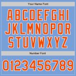 Light Blue Baseball Jersey Custom Authentic Orange-White Style 4574 Custom Light Blue Orange-White Authentic Baseball Jersey