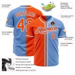 Light Blue Orange White Fade Fashion Baseball Jersey - Custom Authentic Design Custom Light Blue Orange-White Authentic Fade