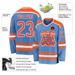 Light Blue Orange White Custom Hockey Jersey - Personalized Sports Apparel Custom Light Blue Orange-White Hockey Jersey
