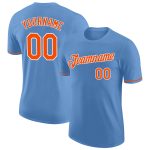 Light Blue Orange White Performance T-Shirt Custom Design for Active Wear Custom Light Blue Orange-White Performance T-Shirt