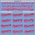 Light Blue Pink Black Custom Baseball Jersey - Authentic Team Apparel Custom Light Blue Pink-Black Authentic Baseball Jersey