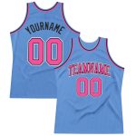 Light Blue Pink Black Custom Basketball Jersey | Authentic Throwback Style Custom Light Blue Pink-Black Authentic Throwback