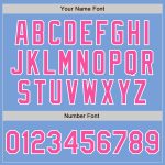 Light Blue Pink White Varsity Letterman Bomber Jacket Custom Full-Snap Custom Light Blue Pink-White Bomber Full-Snap Varsity