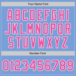 Light Blue Pink White Varsity Letterman Bomber Jacket Custom Full-Snap Fashion Custom Light Blue Pink-White Bomber Full-Snap