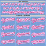 Light Blue Pink White Custom Unisex Softball Jersey - Two-Button Design Custom Light Blue Pink-White Two-Button Unisex Softball