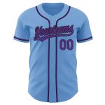 Light Blue Purple Black Custom Authentic Baseball Jersey Custom Light Blue Purple-Black Authentic Baseball Jersey
