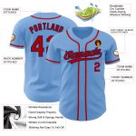 Light Blue Red Navy Authentic Baseball Jersey - Custom Design for Fans Custom Light Blue Red-Navy Authentic Baseball Jersey