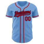 Light Blue Red Navy Authentic Baseball Jersey - Custom Design for Fans Custom Light Blue Red-Navy Authentic Baseball Jersey