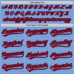 Light Blue Red-Navy Unisex Softball Jersey Custom Two-Button Design Custom Light Blue Red-Navy Two-Button Unisex Softball