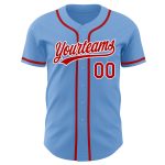 Light Blue Red-White Authentic Baseball Jersey - Custom Design for Ultimate Fan Experience Custom Light Blue Red-White Authentic