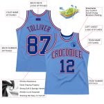 Light Blue Royal-Red Authentic Throwback Basketball Jersey - Custom Design Custom Light Blue Royal-Red Authentic Throwback