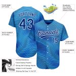Light Blue 3D Pattern Baseball Jersey - Custom Royal-White Design, Authentic Style Custom Light Blue Royal-White 3D Pattern
