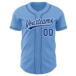 Light Blue Baseball Jersey - Custom Royal-White Style 3408 Authentic Design Custom Light Blue Royal-White Authentic Baseball