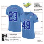 Light Blue White Mesh Authentic Football Jersey - Custom Team Apparel Custom Light Blue Royal-White Mesh Authentic Football