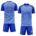 Light Blue White Sublimation Soccer Jersey Custom Uniform Custom Light Blue Royal-White Sublimation Soccer Uniform Jersey