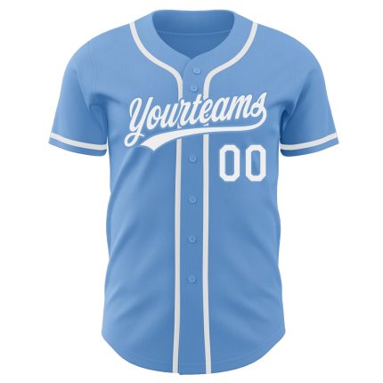 Authentic Light Blue White Custom Baseball Jersey for Men and Women Custom Light Blue White Authentic Baseball Jersey