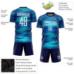 Custom Light Blue White Black Soccer Uniform Jersey - Style 2304, Sublimation Design for Teams Custom Light Blue White-Black
