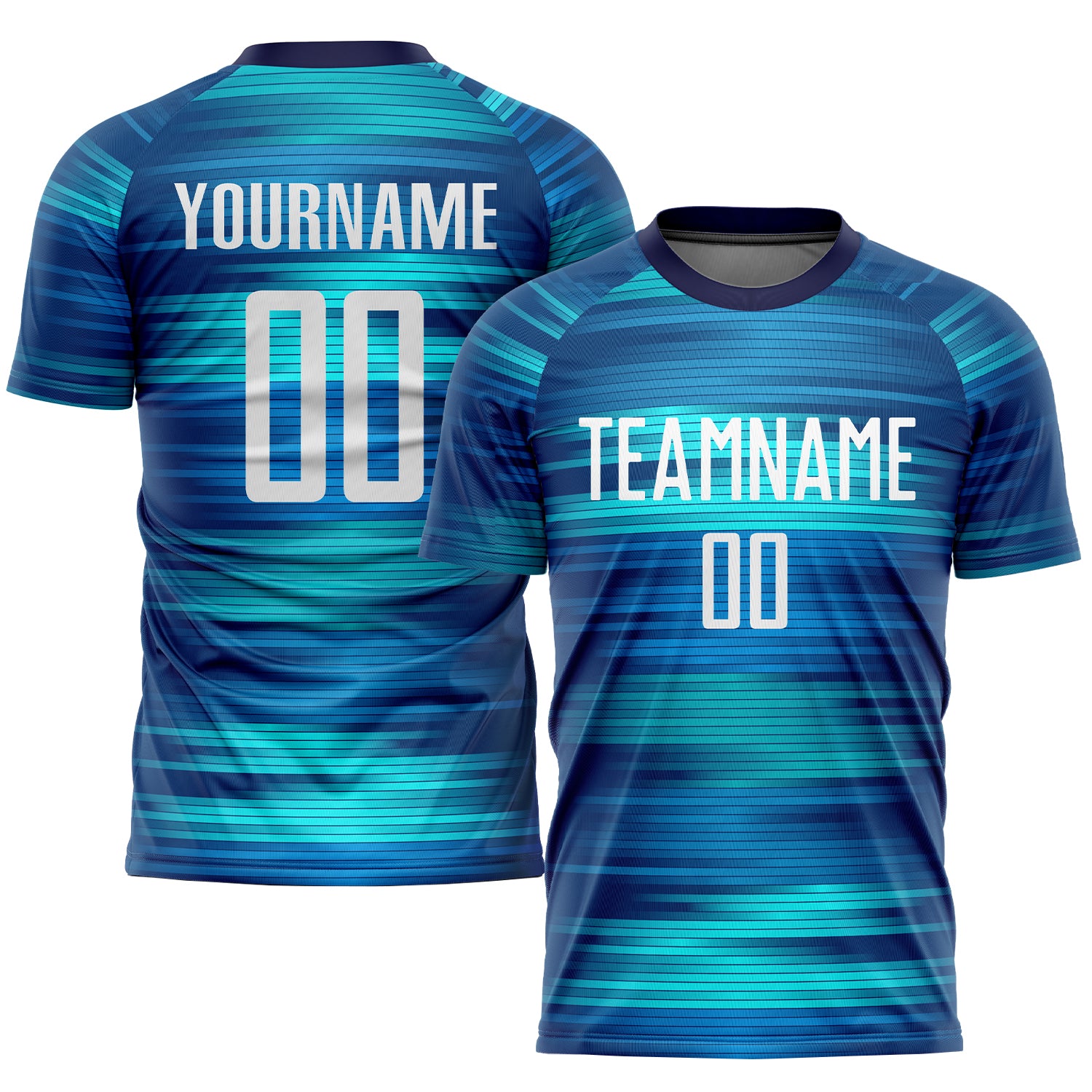 Custom Light Blue White Black Soccer Uniform Jersey - Style 2304, Sublimation Design for Teams Custom Light Blue White-Black