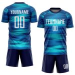 Custom Light Blue White Black Soccer Uniform Jersey - Style 2304, Sublimation Design for Teams Custom Light Blue White-Black