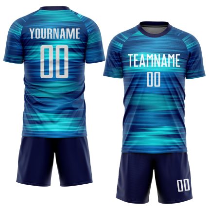Custom Light Blue White Black Soccer Uniform Jersey - Style 2304, Sublimation Design for Teams Custom Light Blue White-Black