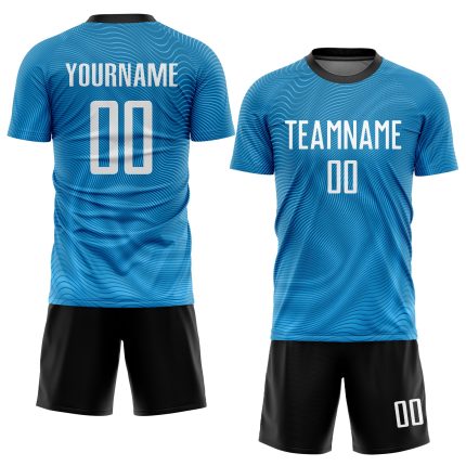 Light Blue Sublimation Soccer Jersey Custom Design Black-White Style 2719 Custom Light Blue White-Black Sublimation Soccer