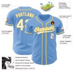 Light Blue White-Gold Custom Baseball Jersey - Authentic Athletic Wear Custom Light Blue White-Gold Authentic Baseball Jersey