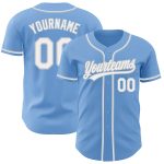 Light Blue White-Gray Authentic Baseball Jersey - Custom Design, Perfect for Fans and Players Custom Light Blue White-Gray