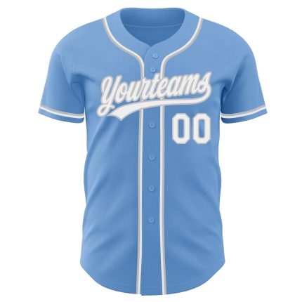 Light Blue White-Gray Authentic Baseball Jersey - Custom Design, Perfect for Fans and Players Custom Light Blue White-Gray