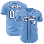 Light Blue White-Navy Custom Baseball Jersey - Authentic Athletic Gear Custom Light Blue White-Navy Authentic Baseball Jersey