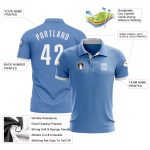 Light Blue White Performance Golf Polo Shirt - Custom Design, Perfect for Comfort and Style Custom Light Blue White Performance