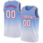 Light Blue White-Red Authentic Fade Basketball Jersey - Custom Design Stylish Sportswear Custom Light Blue White-Red Authentic