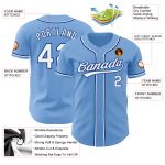 Light Blue White-Royal Baseball Jersey - Custom Authentic Design Custom Light Blue White-Royal Authentic Baseball Jersey