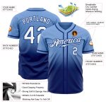 Light Blue White-Royal Authentic Fade Baseball Jersey | Custom Fashion Style Custom Light Blue White-Royal Authentic Fade