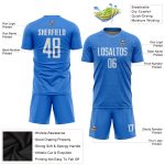 Custom Light Blue White Soccer Jersey - Personalized Sublimation Uniform Custom Light Blue White Sublimation Soccer Uniform