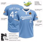 Light Blue White Two-Button Unisex Softball Jersey - Custom Athletic Wear Custom Light Blue White Two-Button Unisex Softball