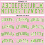 Light Pink Neon Green Authentic Throwback Basketball Jersey - Custom Design Custom Light Pink Neon Green-White Authentic