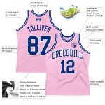 Light Pink Royal-White Throwback Basketball Jersey - Custom Authentic Design Custom Light Pink Royal-White Authentic Throwback