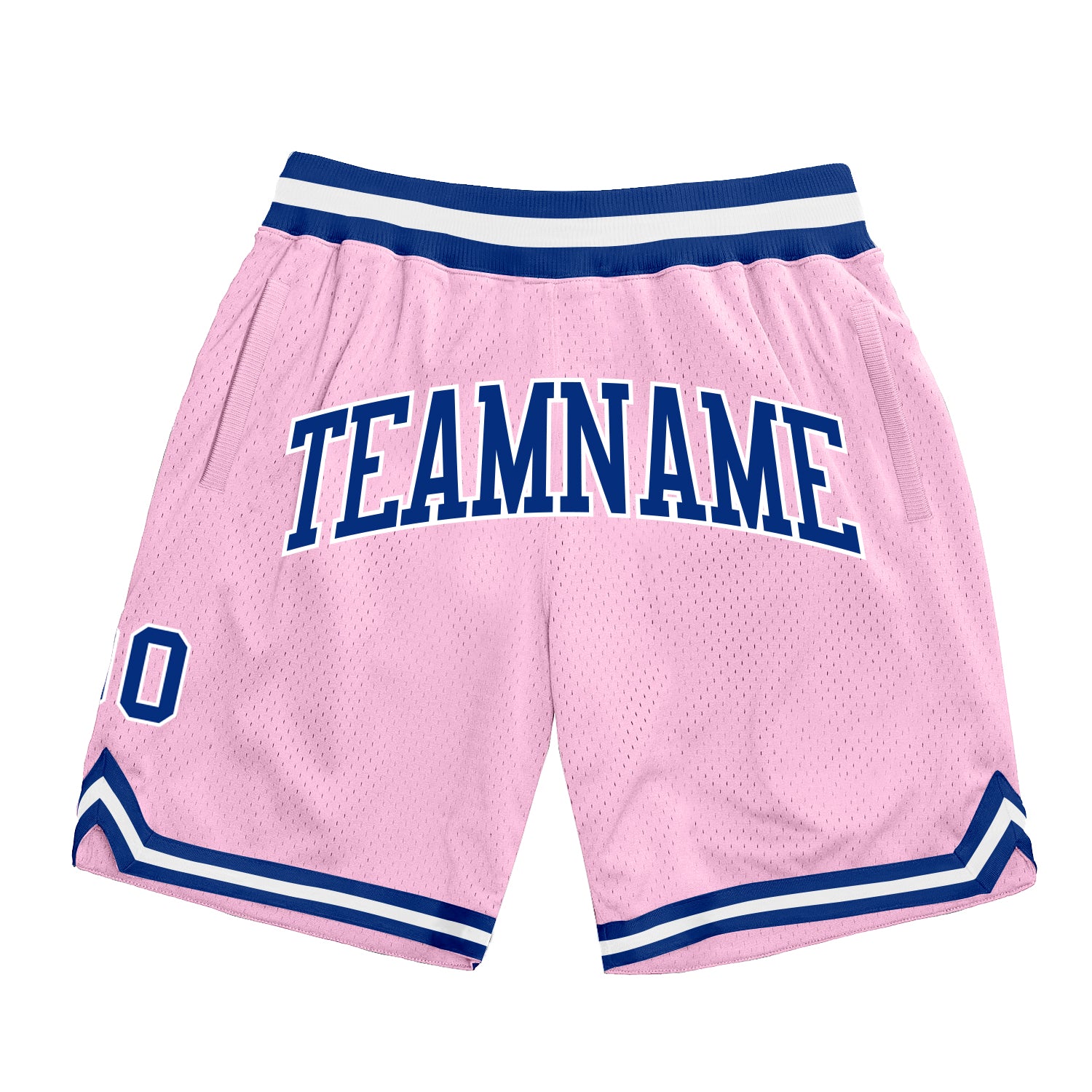 Light Pink Royal-White Throwback Basketball Shorts - Custom Authentic Design Custom Light Pink Royal-White Authentic Throwback