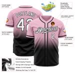 Light Pink Black White Authentic Fade Fashion Baseball Jersey - Custom Design Custom Light Pink White-Black Authentic Fade