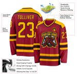 Custom Maroon Gold Black Hockey Jersey Personalized Style 7964 Custom Maroon Gold-Black Hockey Jersey Style 7964