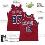 Custom Authentic Maroon Navy-White Throwback Basketball Jersey for Men Custom Maroon Navy-White Authentic Throwback Basketball