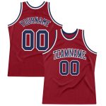 Custom Authentic Maroon Navy-White Throwback Basketball Jersey for Men Custom Maroon Navy-White Authentic Throwback Basketball